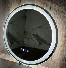 LED огледало за баня с нагревател кръгло Ф60